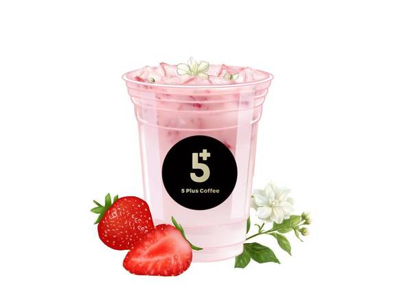Strawberry Jasmine Milk Tea / 草莓茉莉冰奶 - Cold (Large)